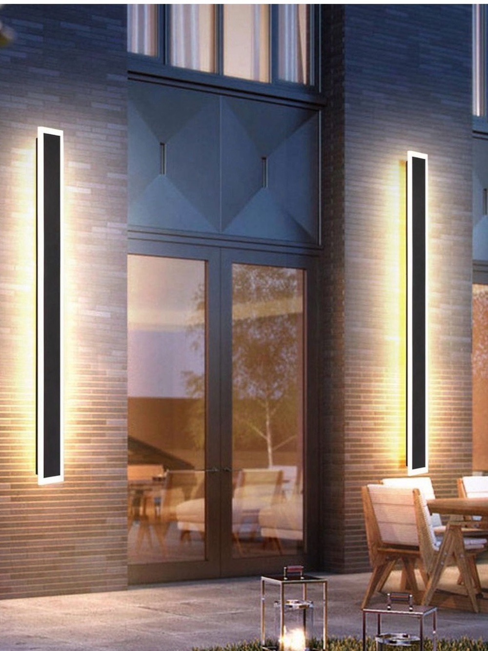 Modern Black LED Wall  Vertical Outdoor Light